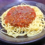 洋食屋のミートソーススパゲッティ